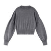 Vintage Snow Wash Cropped Cotton Knit Sweater