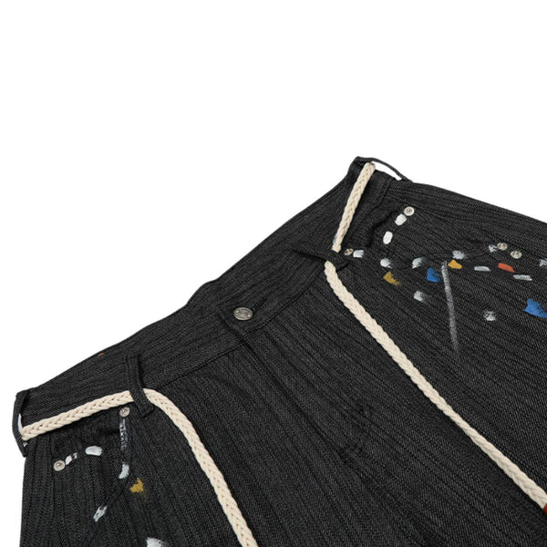 Vintage Patchwork Paint Splatter Wide Leg Jeans
