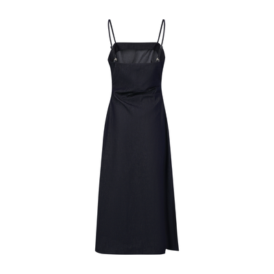 Spaghetti Strap Denim Slip Midi Dress