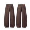Vintage Washed Curved Seam Baggy Wide-Leg Cargo Jeans