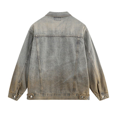 Stand-collar Washed Vintage Loose Denim Jacket