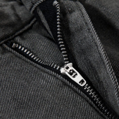 Men's Washed Distressed Denim Pants Wide Leg Patchwork Raw Edge Unique