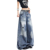 Distressed Pocket Barrel Leg Denim Jeans