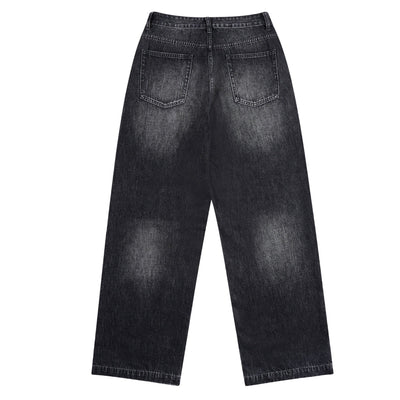 Vintage Blue Cat Whisker Studded Baggy Jeans