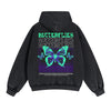 Butterflies Streetwear Graphic Washed Hoodie-INNBLAC
