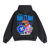 Sun Sea Graffiti Cartoon Double Slider Zip Hoodie-INNBLAC