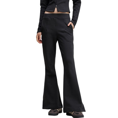 Women's Pleated Flared Plush Trousers