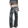 Vintage Contrast Panel Straight Leg Jeans