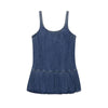 Strappy Pleated Denim Mini Dress