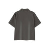 Vintage Snow Washed Waffle Knit V-Neck Polo Tee