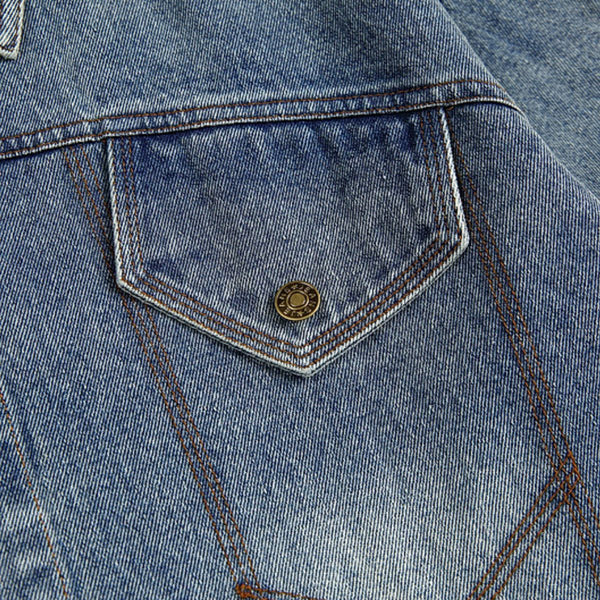 Hong Kong Vintage Fake Two-piece Patchwork Denim Jacket