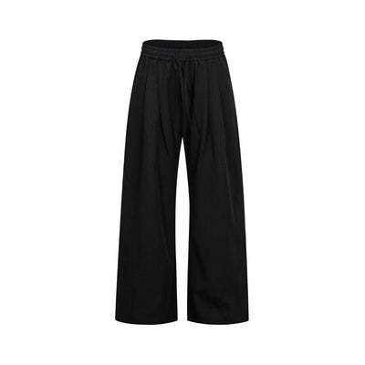 Relaxed Drawstring Wide Leg Casual Trousers