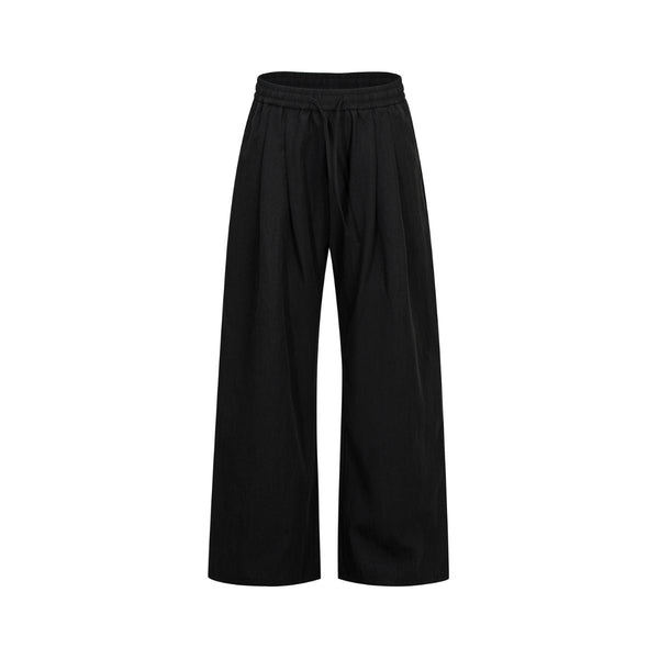 Relaxed Drawstring Wide Leg Casual Trousers