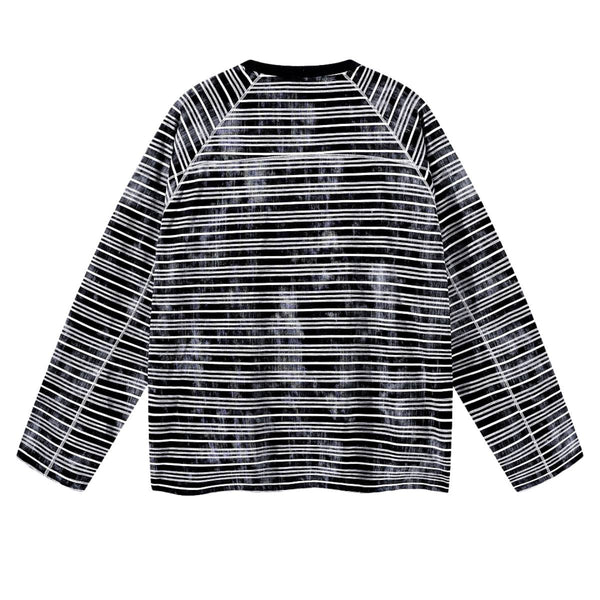 Vintage Dirty Dye Raglan Stripe Long Sleeve Tee