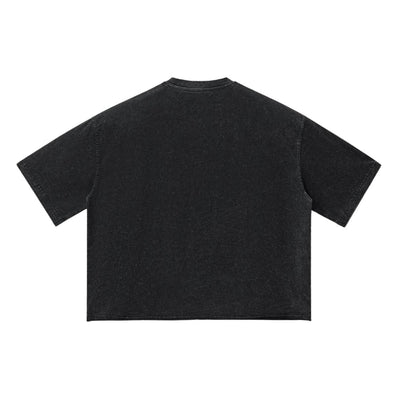 Washed Boxy Raw Hem Tee