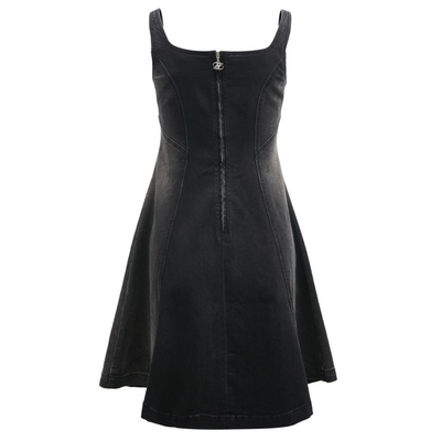Strappy A-Line Washed Denim Mini Dress