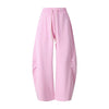 Vintage Washed Curved Panel Wide Drawstring Pants