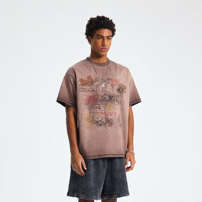 Reversed Vintage-Washed Graphic Tee