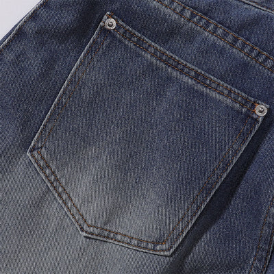 Front Pocket Embroidered Washed Wide Leg Jeans