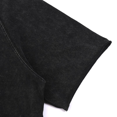Stone-Washed Raw-Edge T-Shirt 275gsm