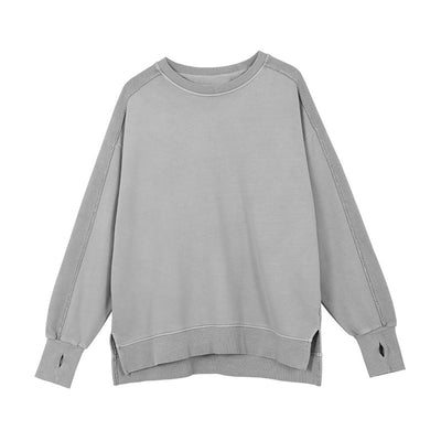 Vintage Washed Ninja Sleeve Split Hem Sweatshirt