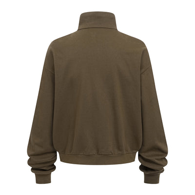 Oversized Zip High Neck Sweatshirt