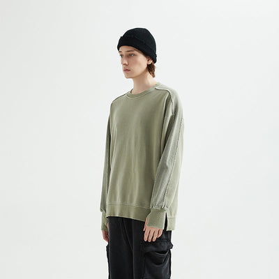 Vintage Washed Ninja Sleeve Split Hem Sweatshirt