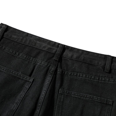 Distressed Black Ripped Flared Jeans