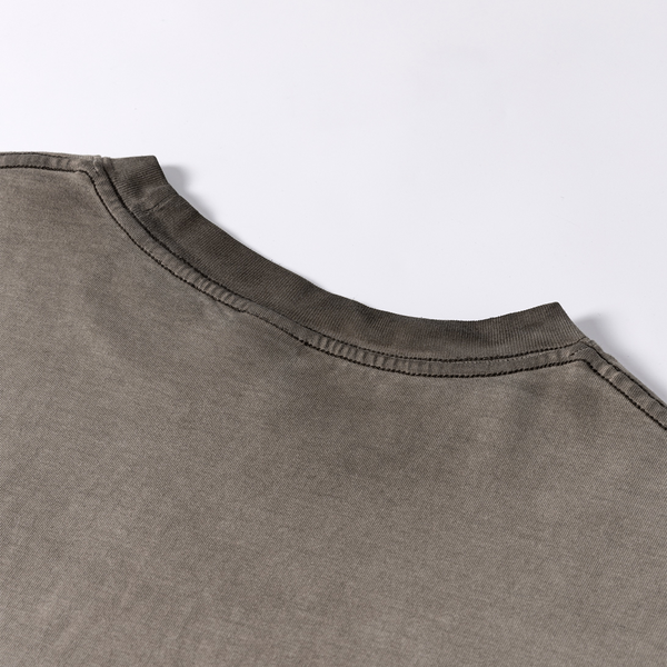 Reverse Fry Washed Vintage Casual Cotton Tee