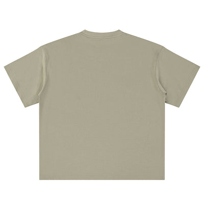 Relaxed Fit Boxy Solid Color Minimal Tee