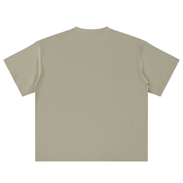 Relaxed Fit Boxy Solid Color Minimal Tee