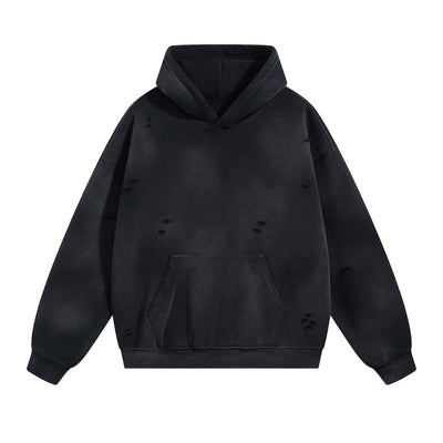 Rips Soft Fleece Lined Distressed Pullover Hoodie