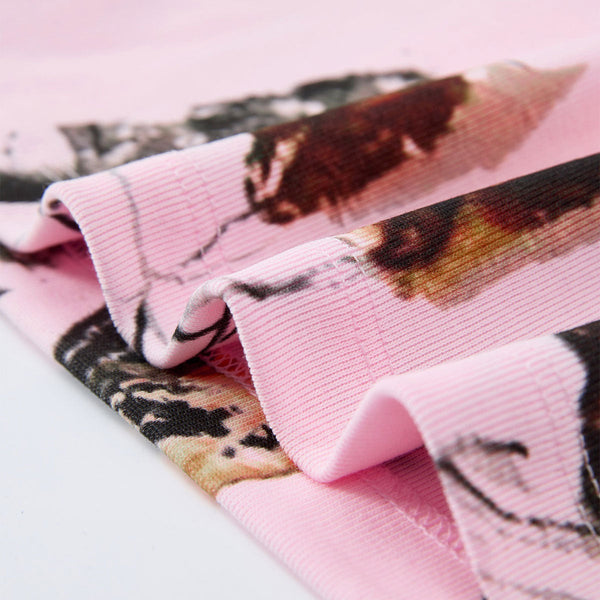 Pink Camo Leaf Print Single Shoulder Comfort Tank