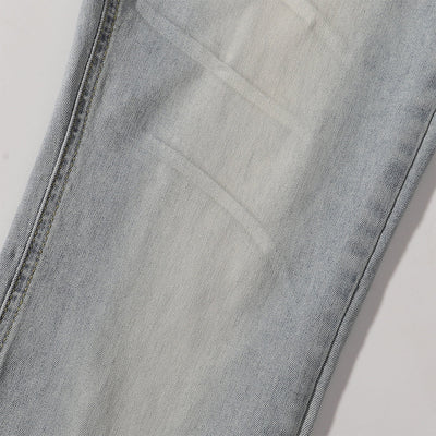Light Blue Vintage Wash Flared Denim Jeans