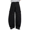 Washed Contrast-Stitch Baggy Relaxed Carpenter Denim Pants
