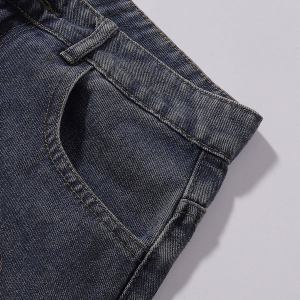 Leopard Star Patch Wide-Leg Denim Jeans