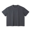 Rivet Detail Washed Boxy Fit T-Shirt