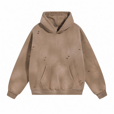 Rips Soft Fleece Lined Distressed Pullover Hoodie