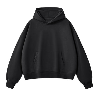 Solid Color Baggy Fleece Hoodie