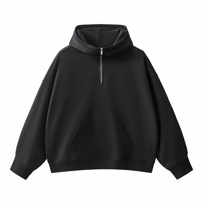 Heavyweight Half Zip-Up Oversized Hoodie