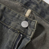 Utility Distressed Straight Leg Denim Jeans