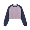 Contrasting Colors Raglan Long-Sleeve Cropped Sweatshirt