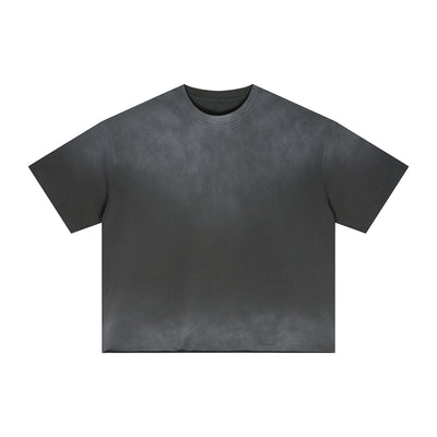 Boxy Raw Edge Washed Loose Short Sleeve Tee