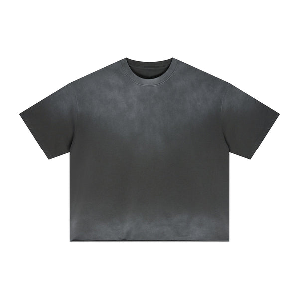 Boxy Raw Edge Washed Loose Short Sleeve Tee