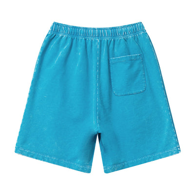 Washed Contrast Color Track Shorts