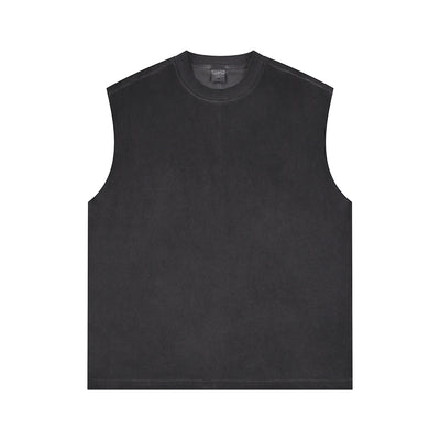 Back Seam Raw Edge Sleeveless Tee 250gsm