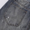 Wide Leg Distressed Paint Splatter Denim Jeans