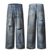Wrinkle Wash Retro Ripped Baggy Jeans