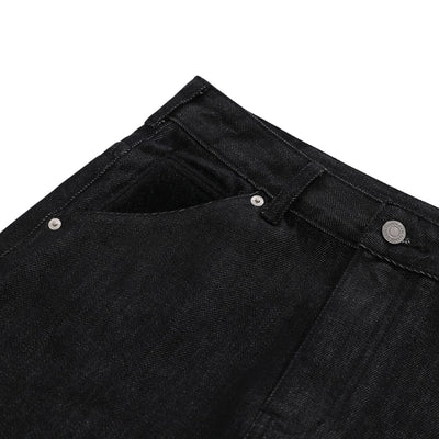 Street Deconstructed Embroidered Slim Flare Jeans