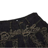 Oversized Embroidered Wide Leg Denim Jeans